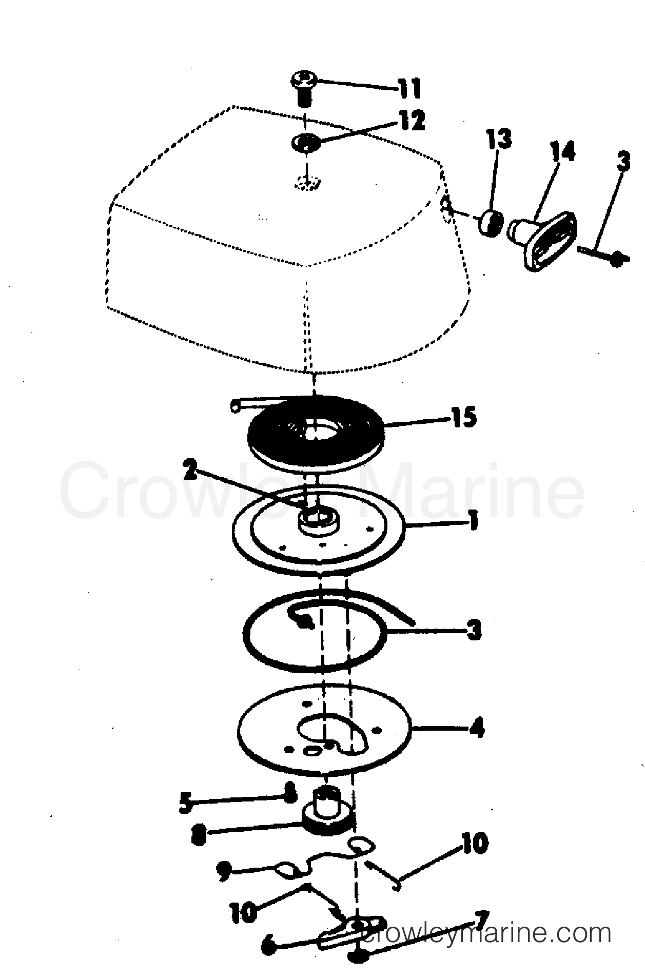 1972 Outboard 2 - 2202M - REWIND STARTER