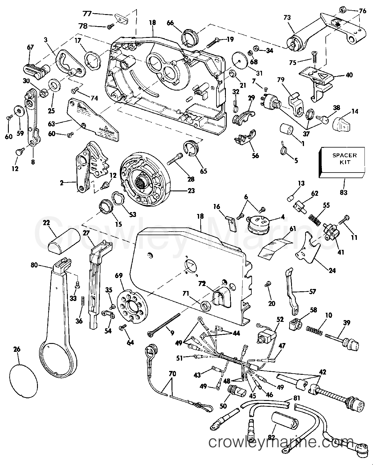 1987 Outboard 25 - E25TECUR - REMOTE CONTROL