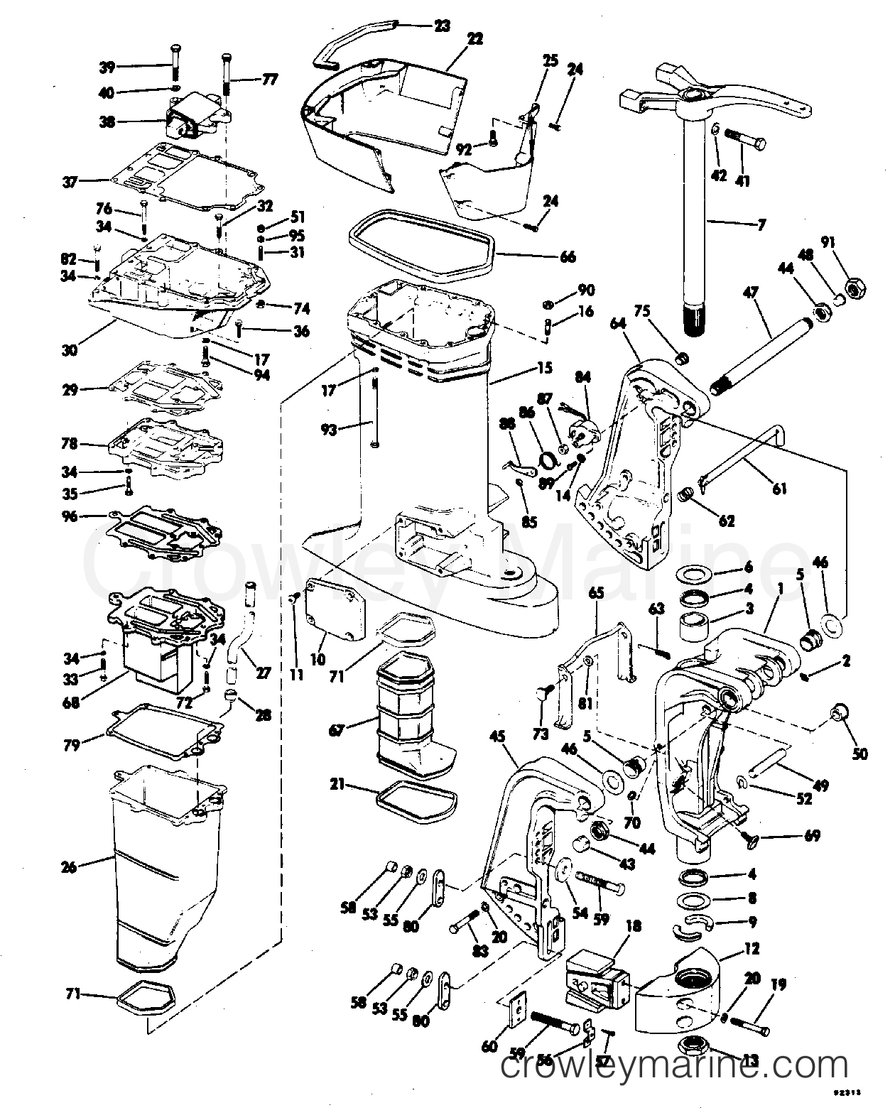 1979 Evinrude Outboards 150 - 150940C - EXHAUST HOUSING section