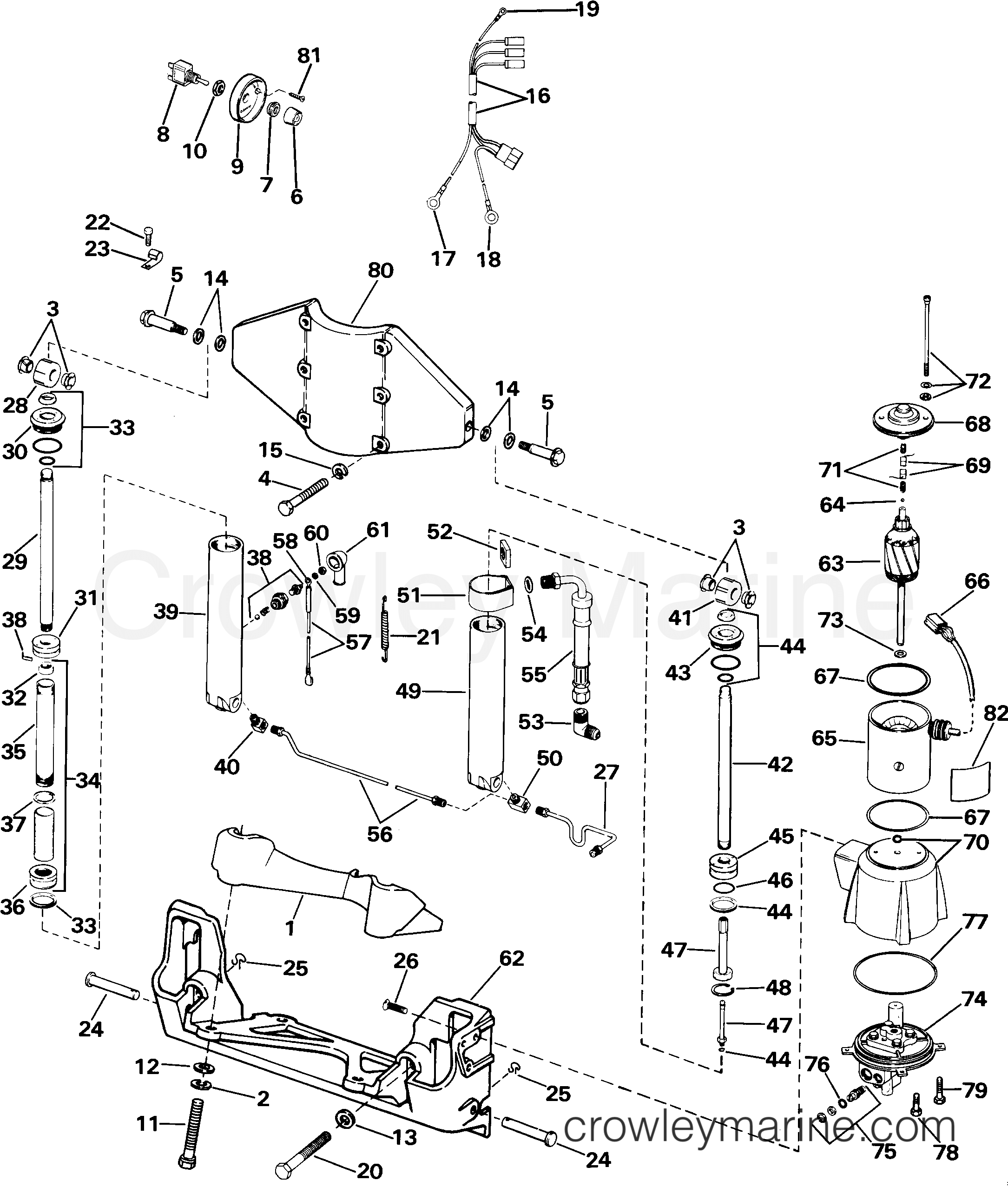 1985 Rigging Parts Accessories - Power Trim & Tilt - POWER TRIM/TILT 40, 50 AND 60