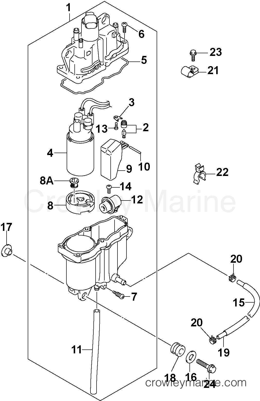2004 Outboard 140 - J140PL4SRC - FUEL VAPOR SEPARATOR
