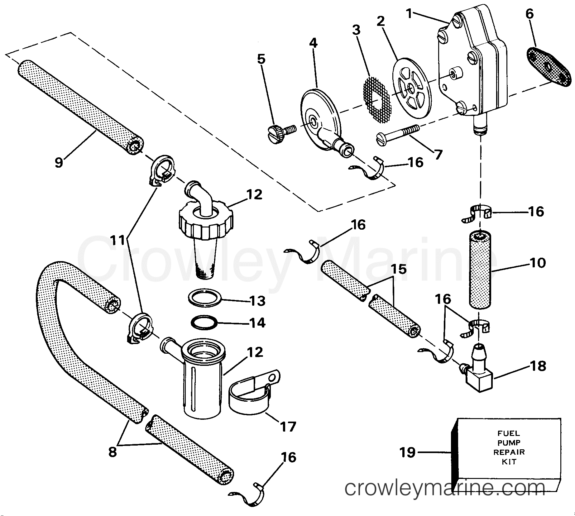 1985 Johnson Outboards 30 - J30ECOA FUEL PUMP section