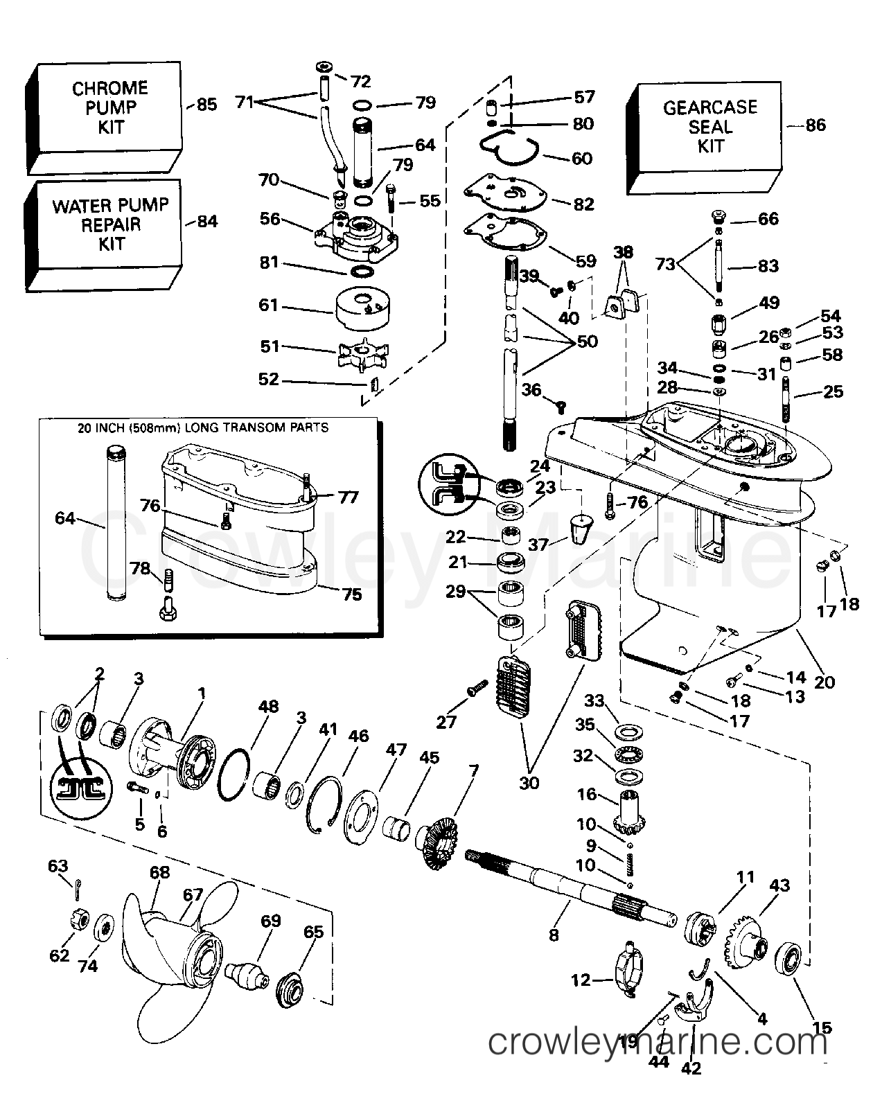 1996 Outboard 30 - SJ30EEDE - GEARCASE