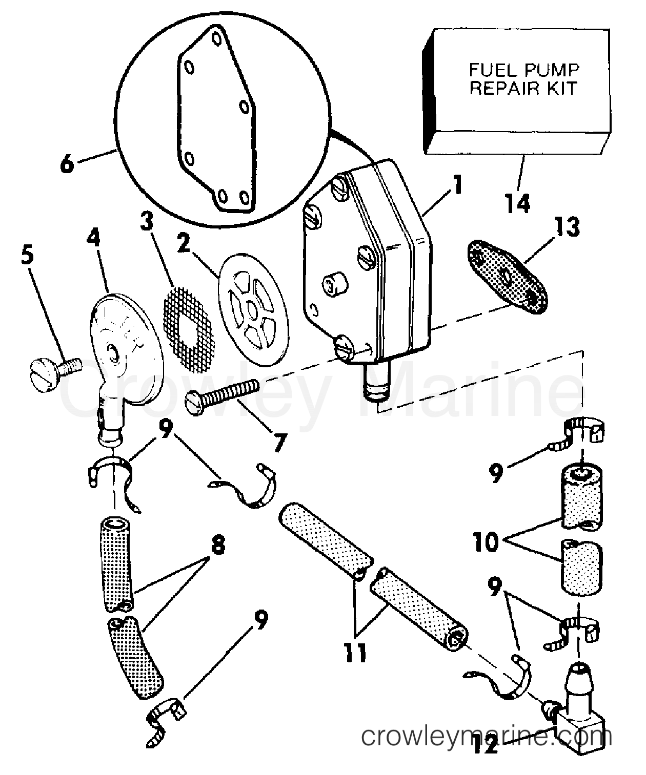 FUEL PUMP 1987 Johnson Outboards 30 J30ECUB Crowley Marine