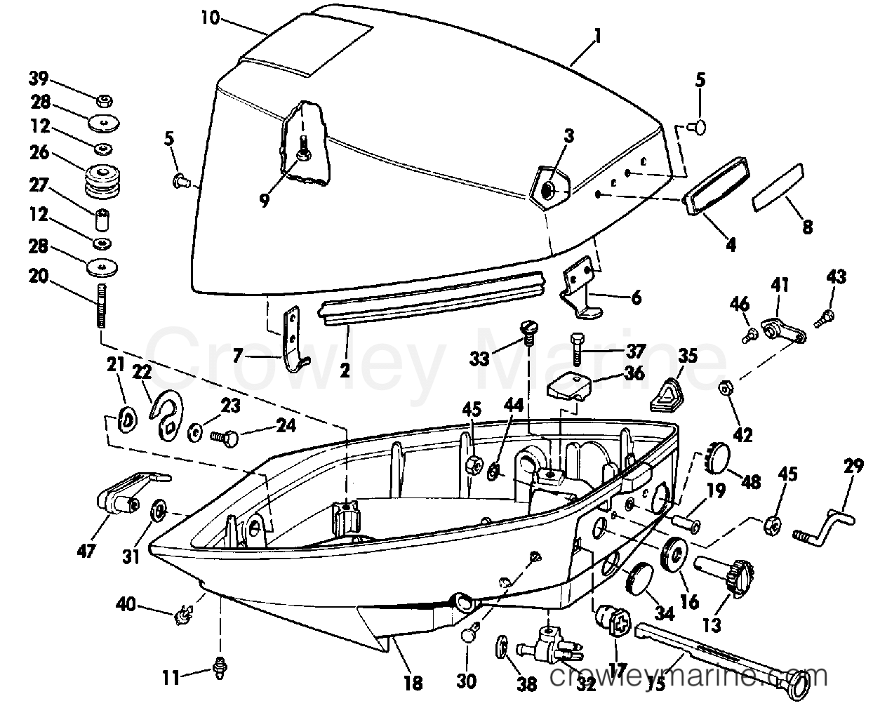 1988 Outboard 9.9 - J10ECCD - ENGINE COVER - JOHNSON