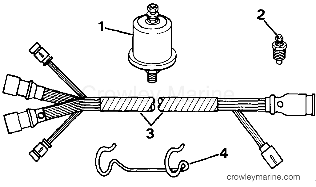 1989 Rigging OMC Stern Drive - All Models - SECOND STATION CONNECTOR-INSTRUMENTS & TRIM CABLE