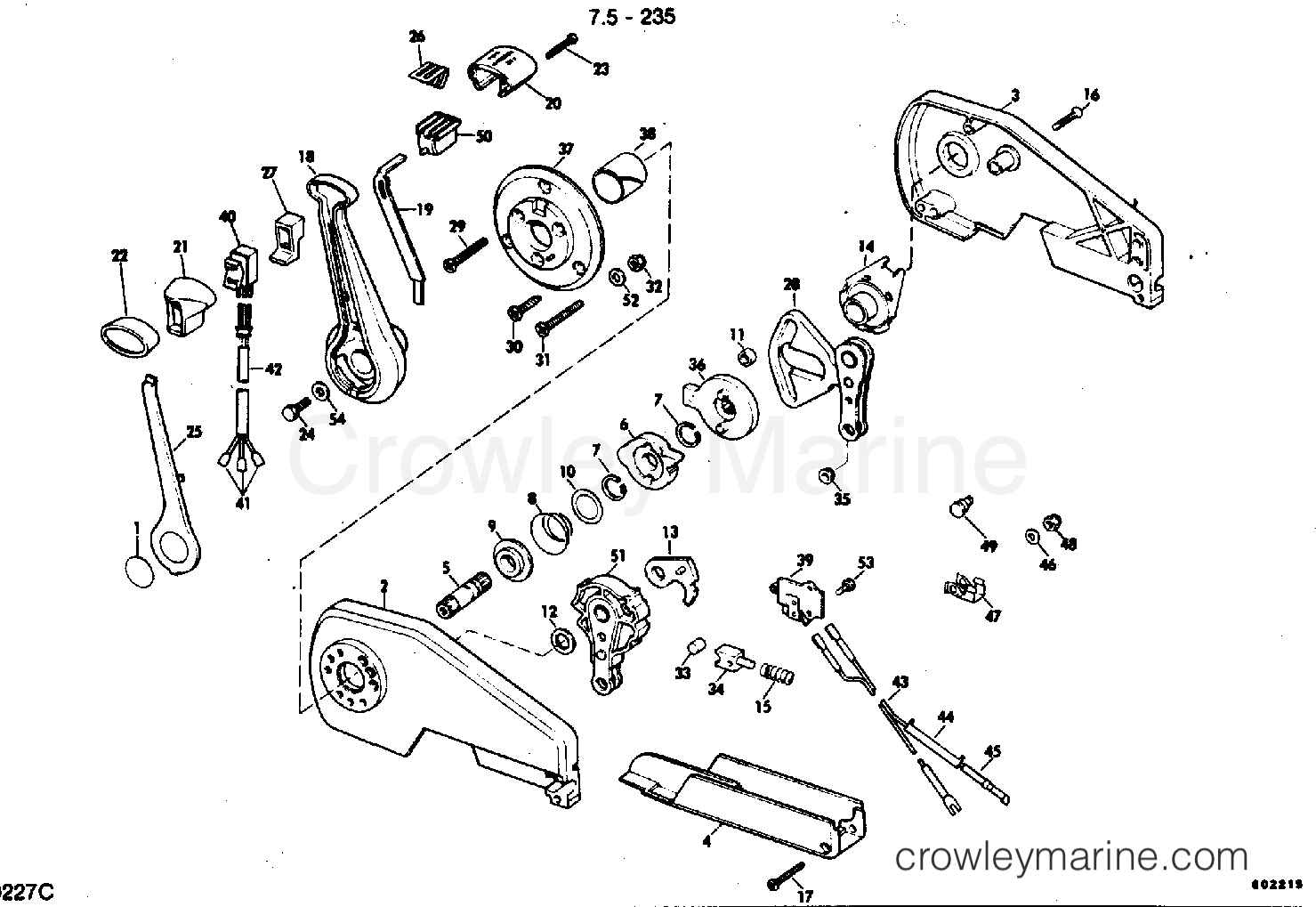 1982 Rigging Accessories - Remote Controls - REMOTE CONTROL ASSEMBLY-CONCEALED SIDE MOUNT 7.5-235