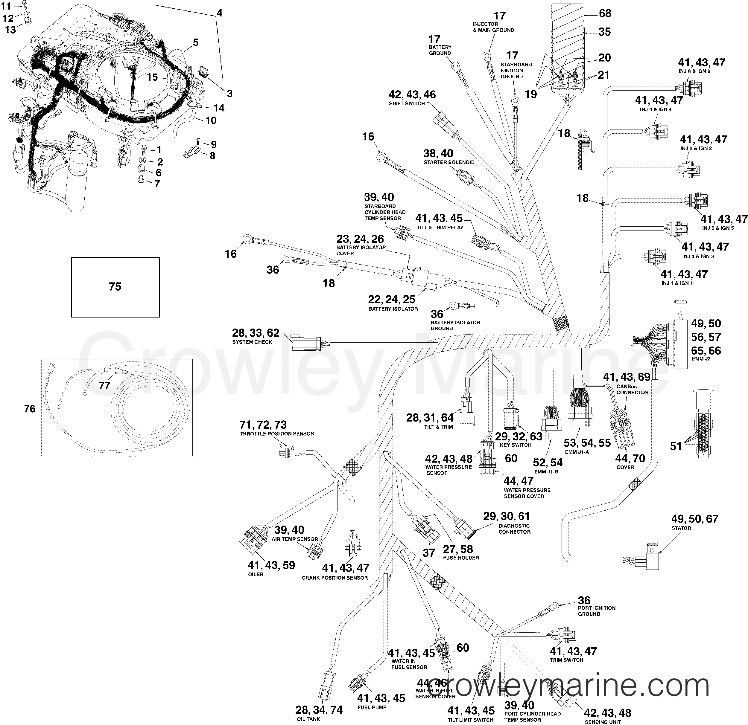 2007 Evinrude Outboards 150 - E150DBXSUF ELECTRICAL HARNESS section