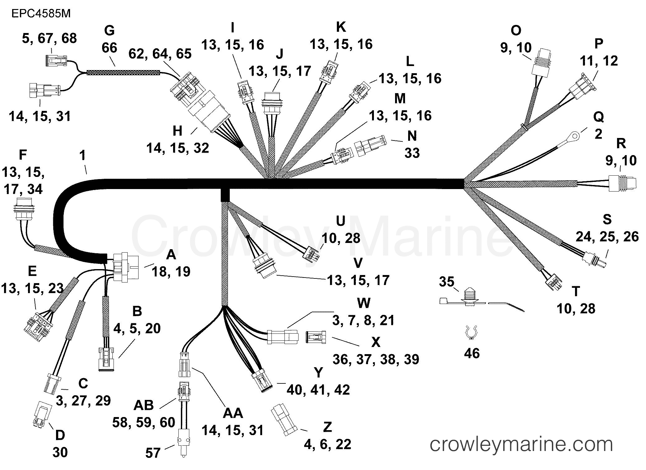 AA Outboard 30 - MFE - E30MRLAAB - ELECTRICAL HARNESS