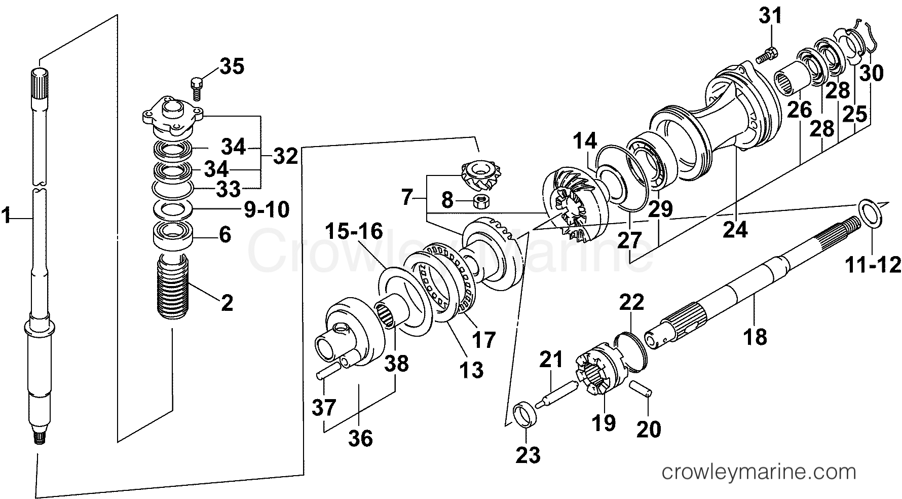 2004 Outboard 140 - J140PL4SRC - GEARS, STANDARD