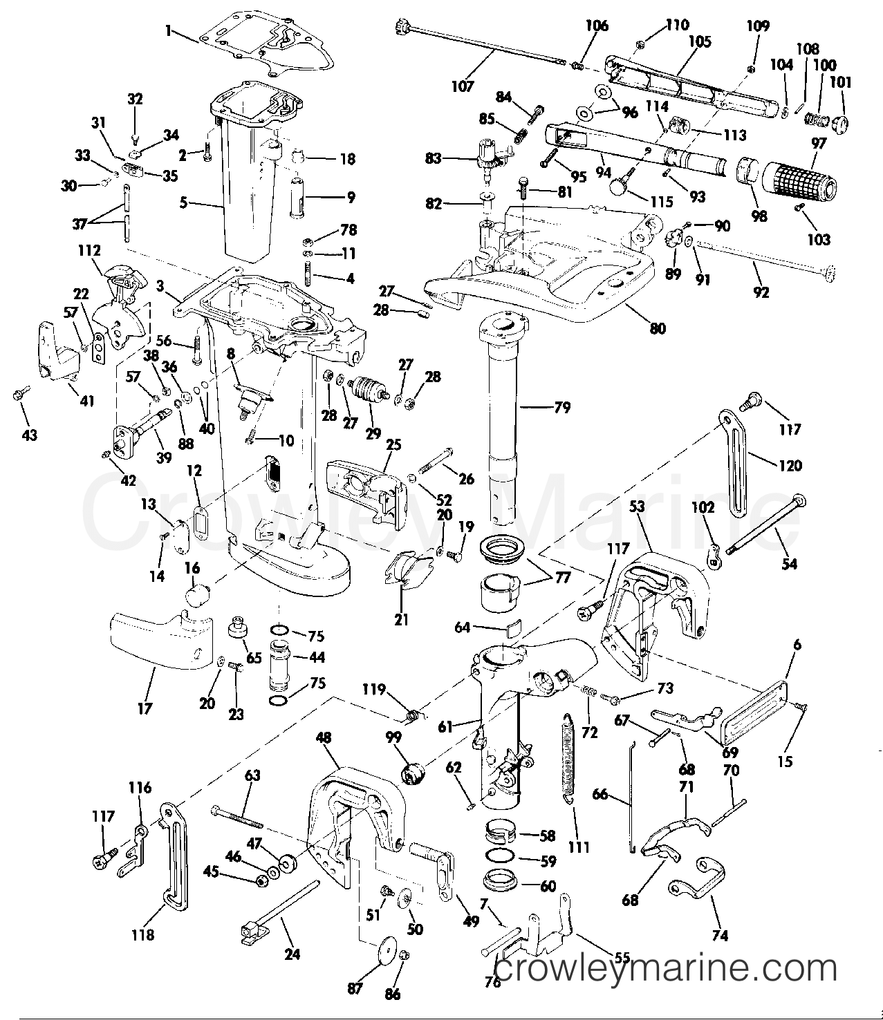 1984 Outboard 25 - J25RWCRD - MIDSECTION