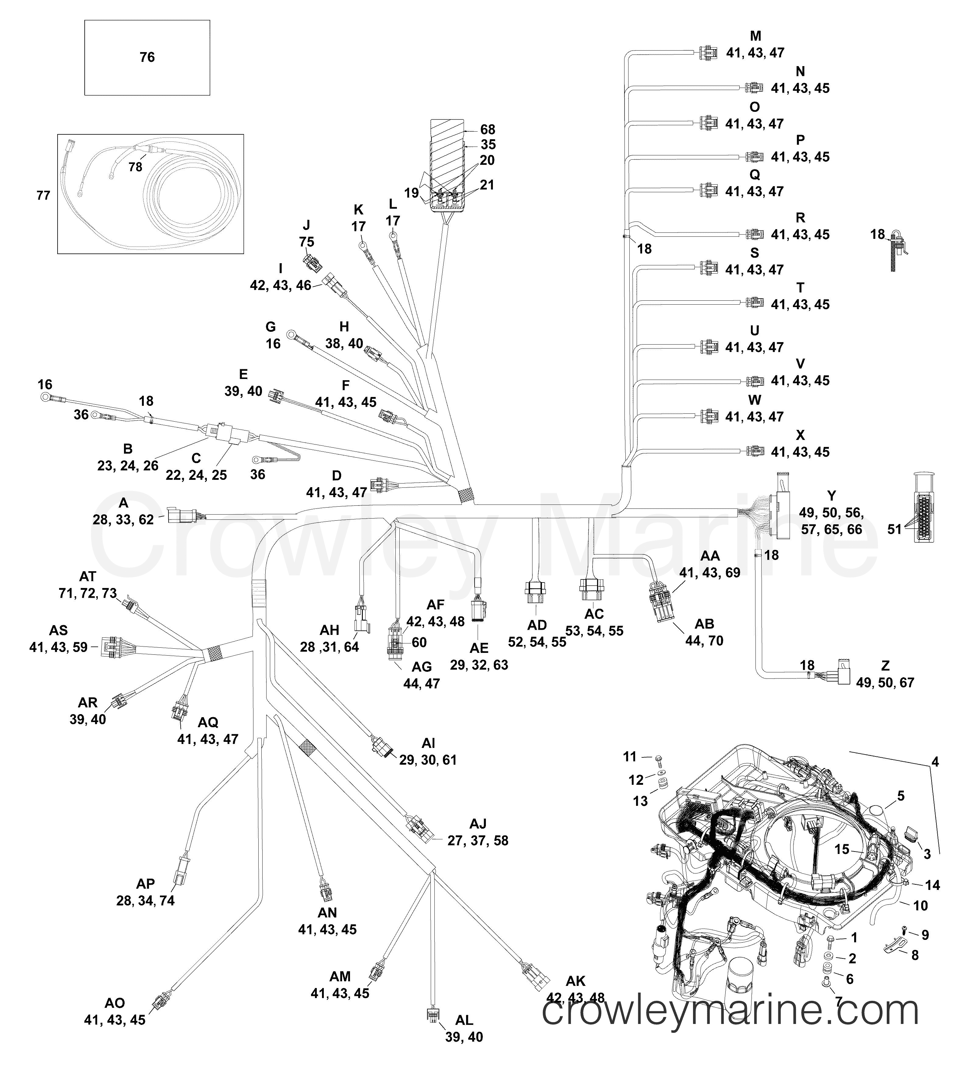 AB Outboard 175 - E175DPLABB - ELECTRICAL HARNESS