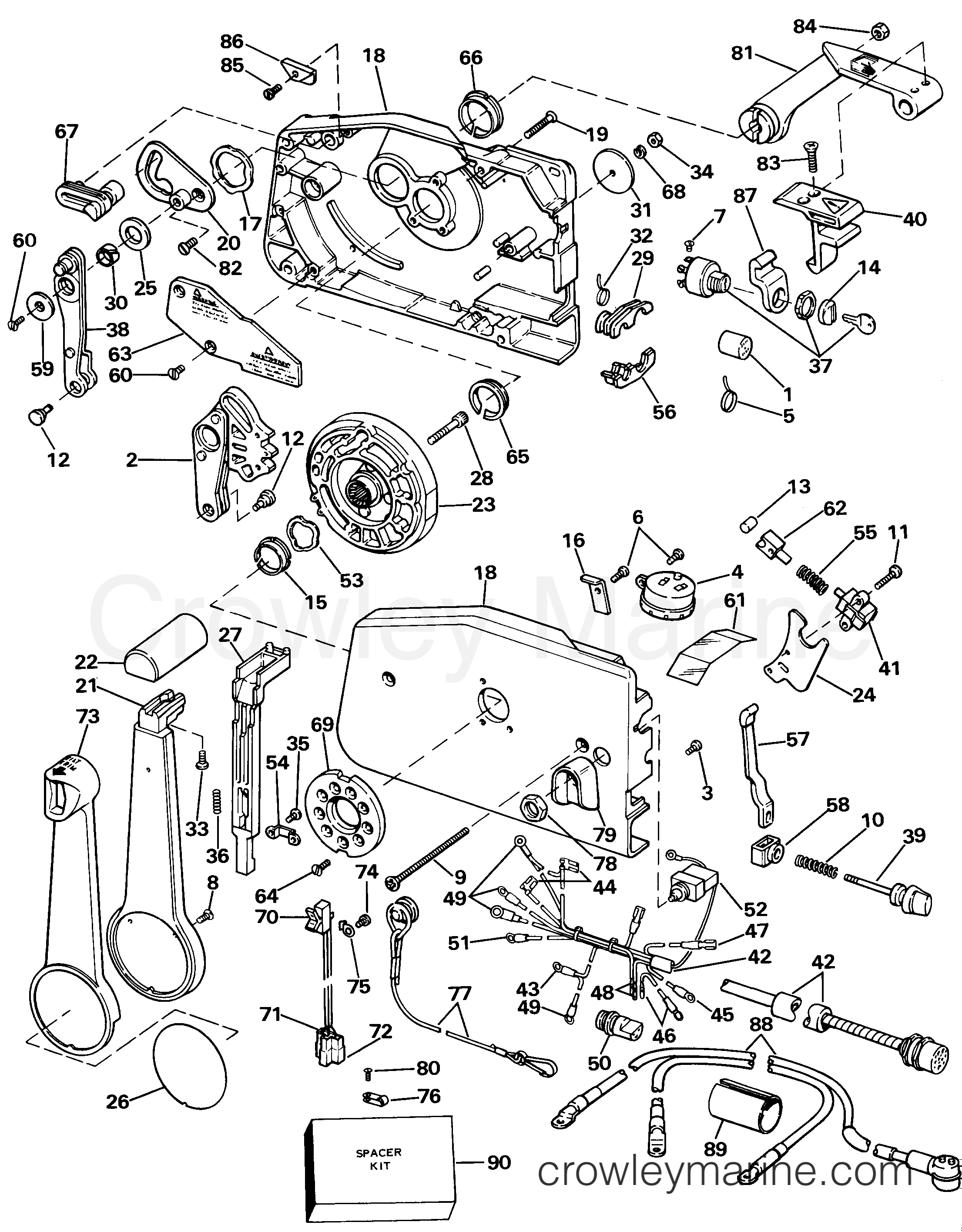 1985 Outboard 140 - J140TXCOS - REMOTE CONTROL