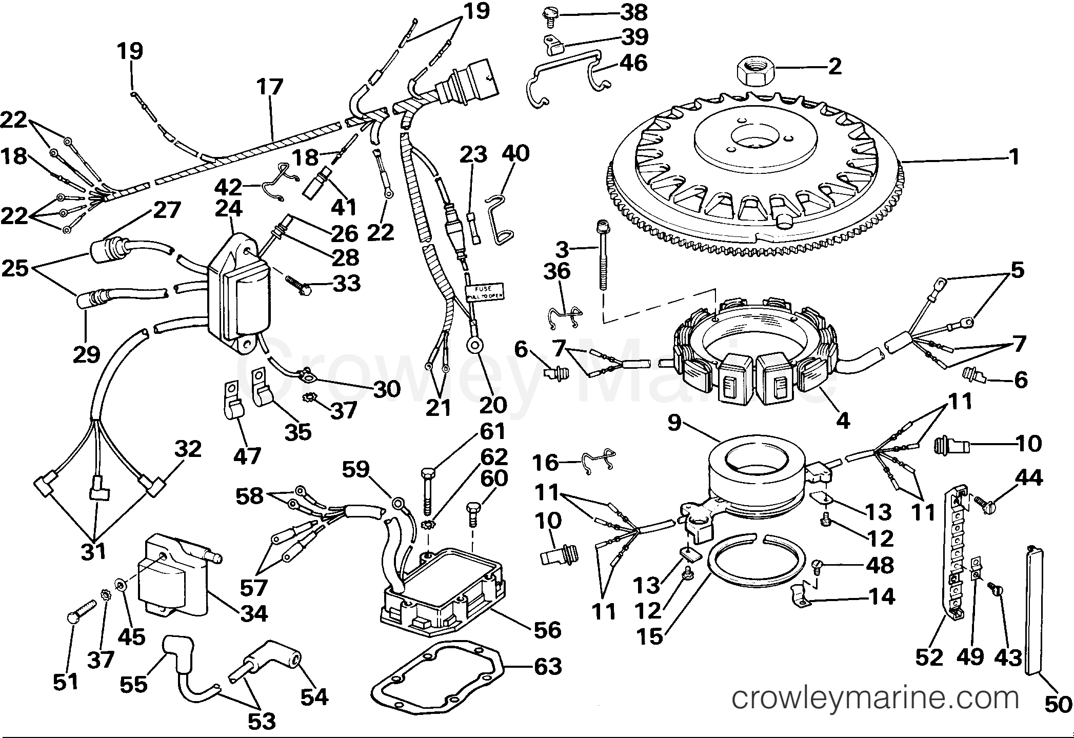 1985 Outboard 155 - E155WTXCOC - IGNITION SYSTEM - 35 AMP