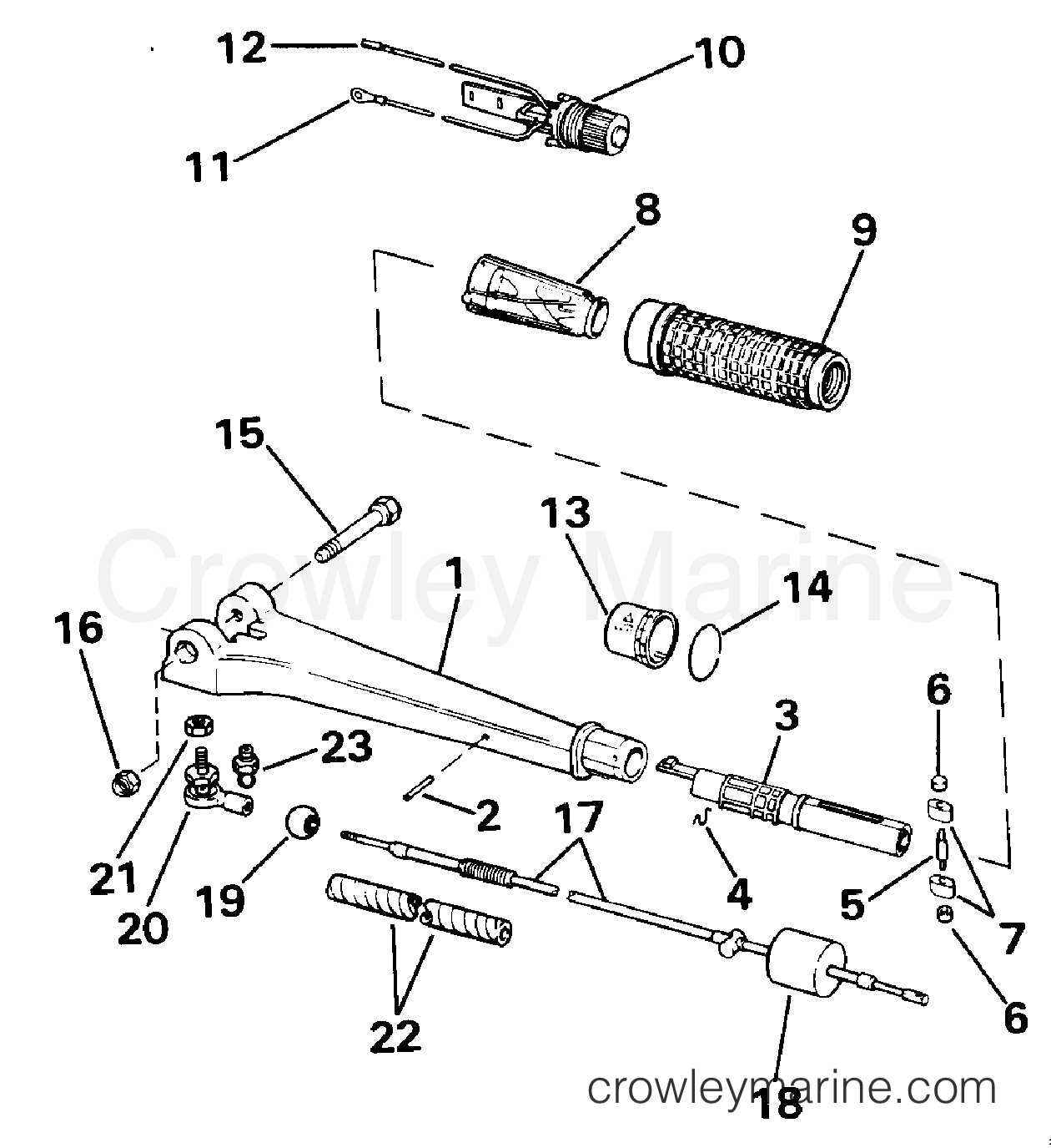 1986 Outboard 30 - J30RLCDM - STEERING HANDLE