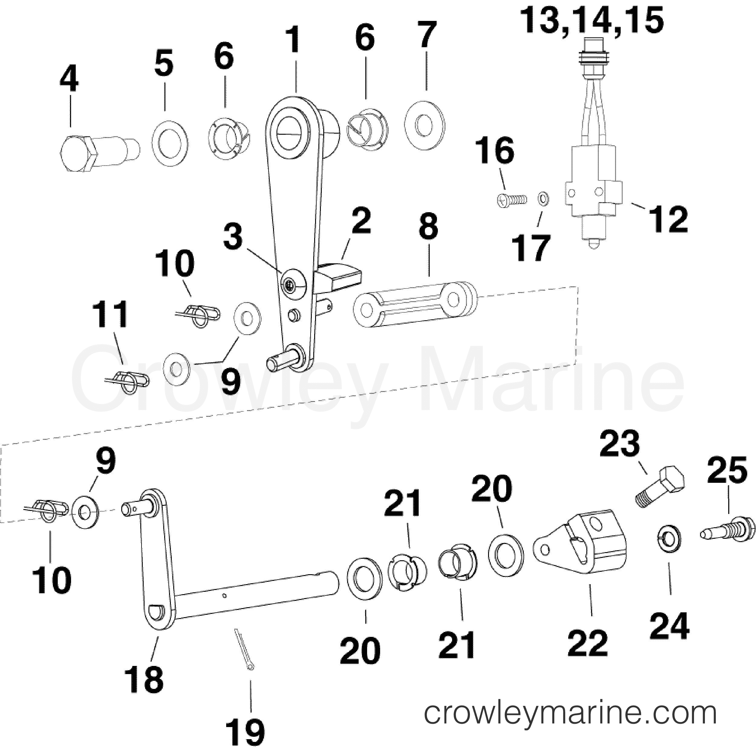 SHIFT LINKAGE 2011 Outboard 250 H.O. 3.4L E250DHLIIA Crowley Marine