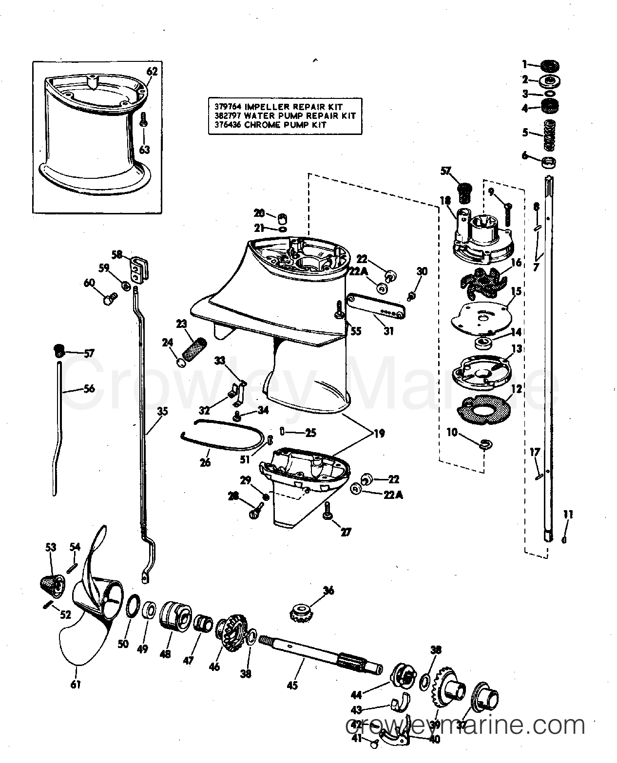 1972 Outboard 6 - 6RL72 - GEARCASE