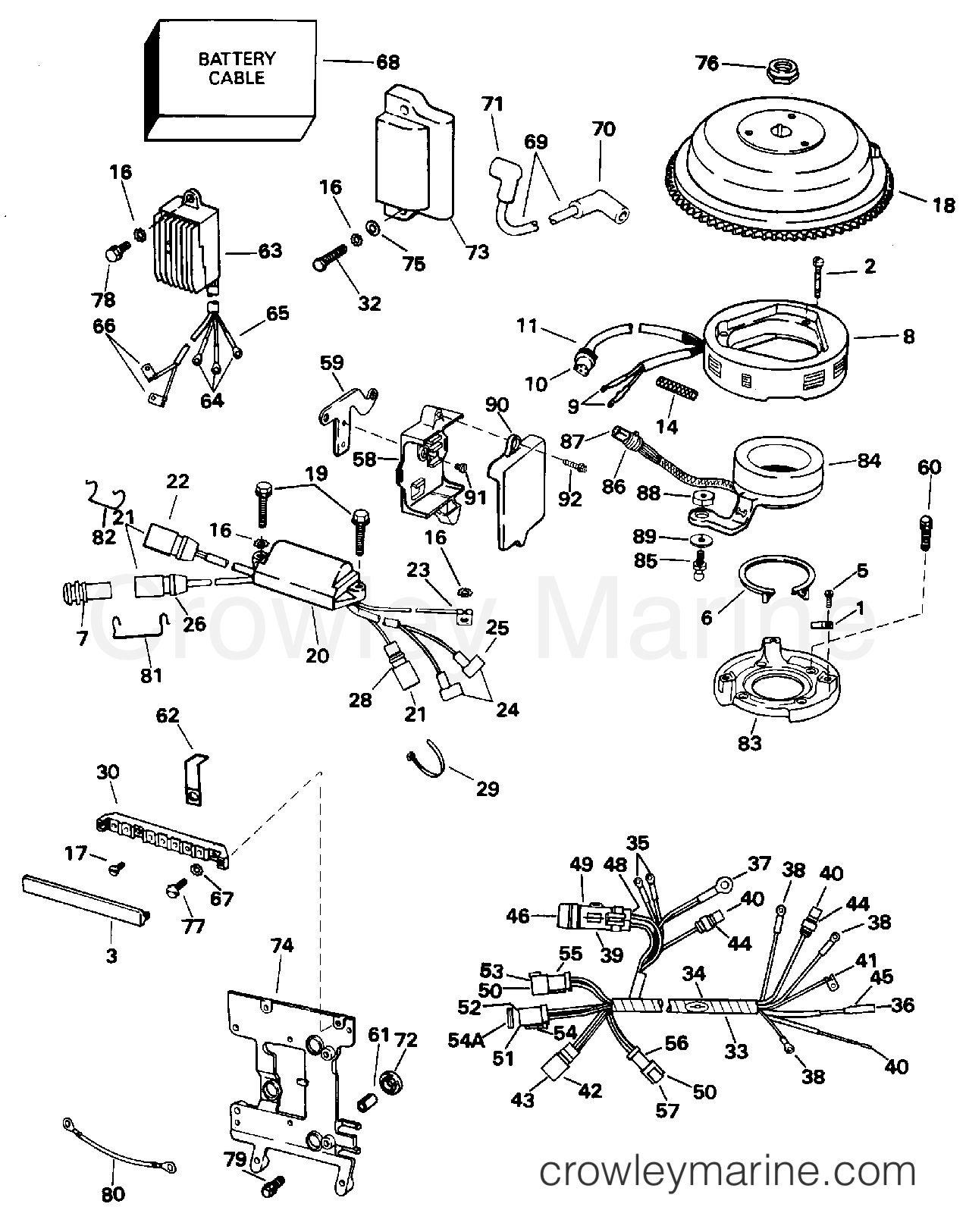 1996 Outboard 40 - E40TEEDS - IGNITION SYSTEM - ELECTRIC START 40TE MODELS