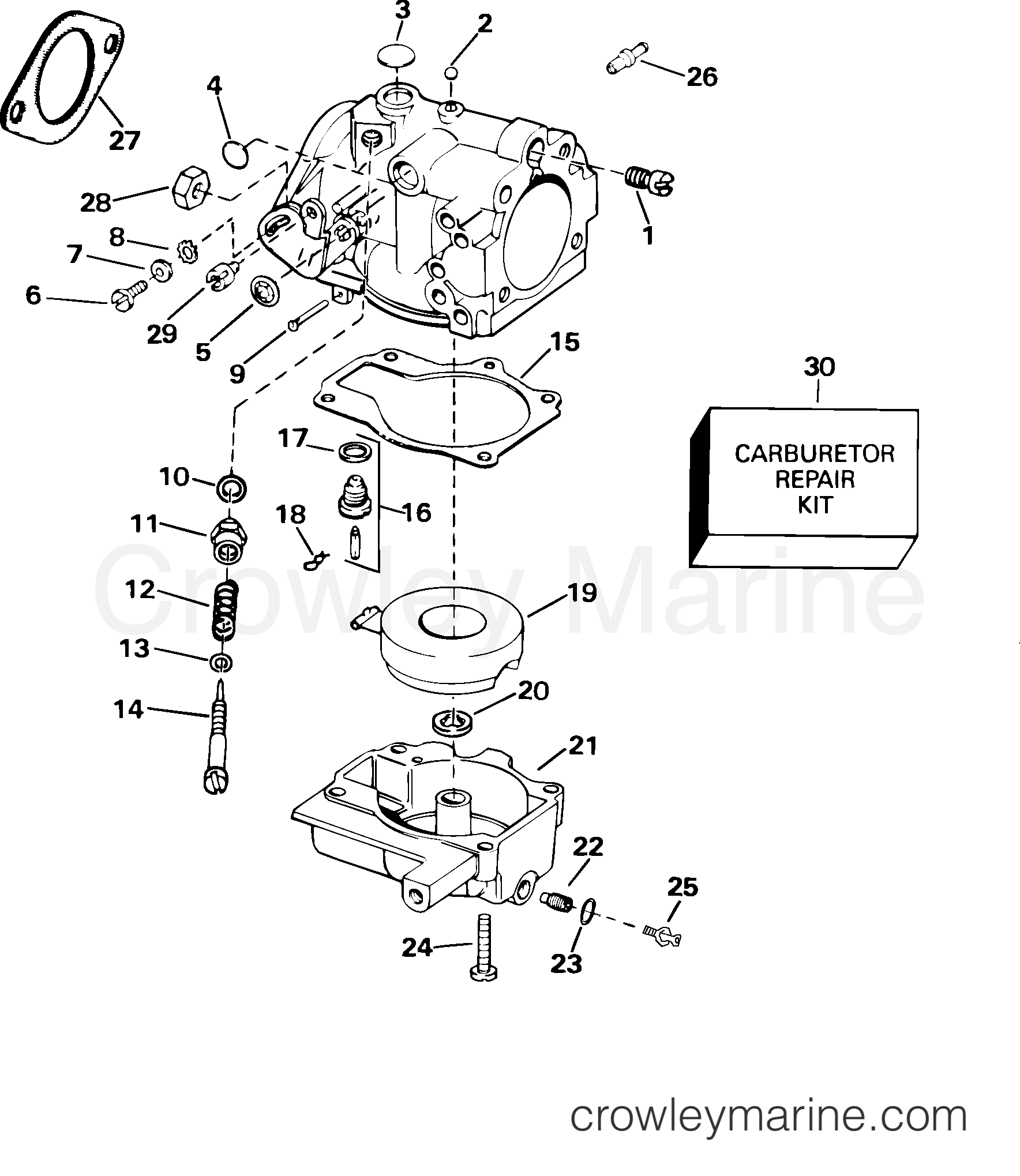 2005 Outboard 25 - J25TESOM - CARBURETOR