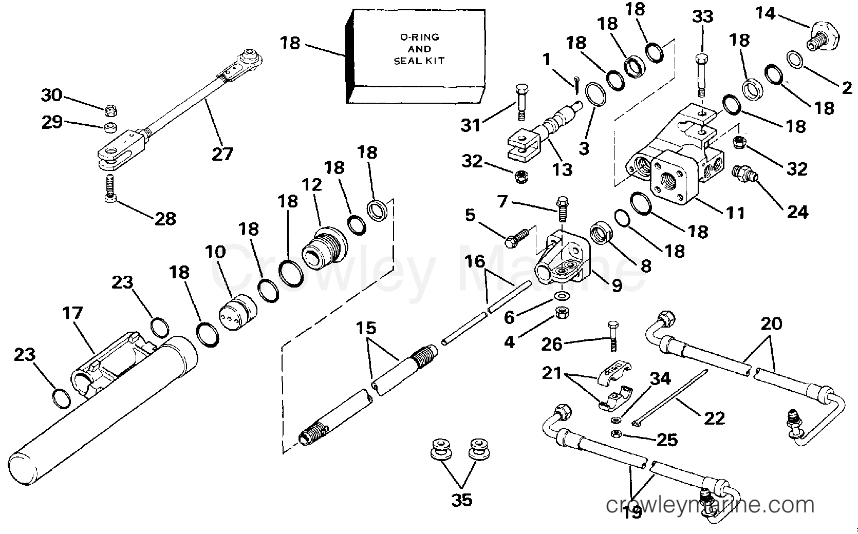 1987 Rigging Accessories - Steering - STEERING CYLINDER KIT