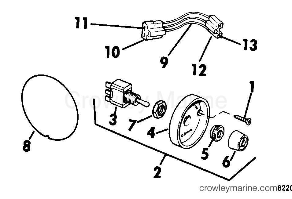 1994 Rigging Parts Accessories - Power Trim & Tilt - TRIM/TILT SWITCH CONVERSION KIT P/N 174290