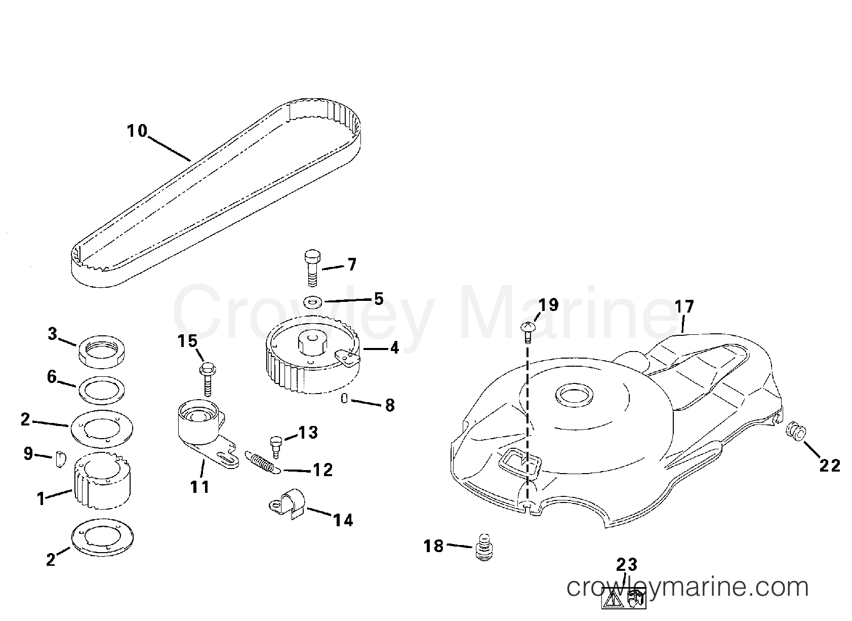 2000 Outboard 70 - E70 - PULLEY & TIMING