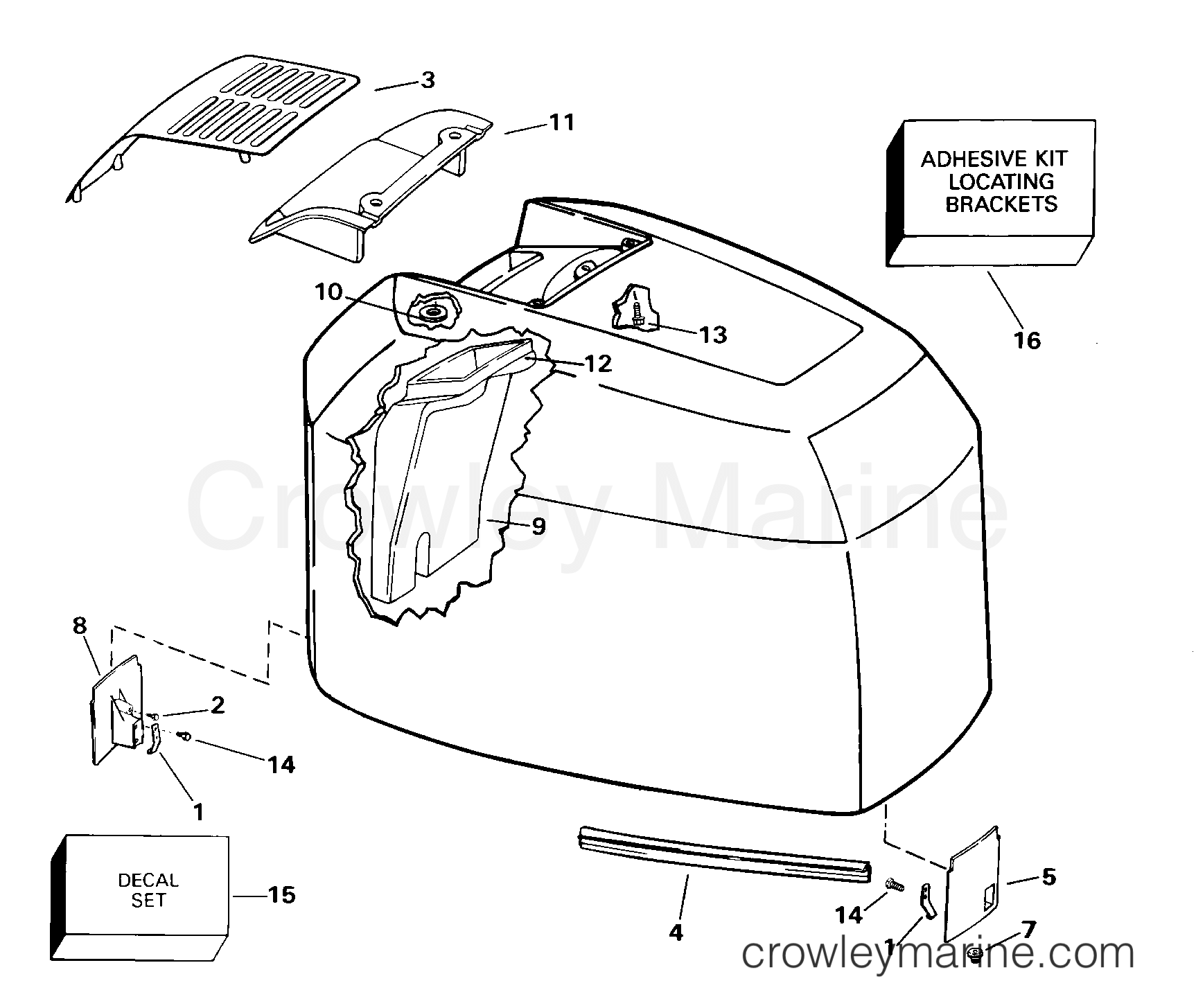 2000 Outboard 200 - J200WPXSSC - ENGINE COVER - EVINRUDE