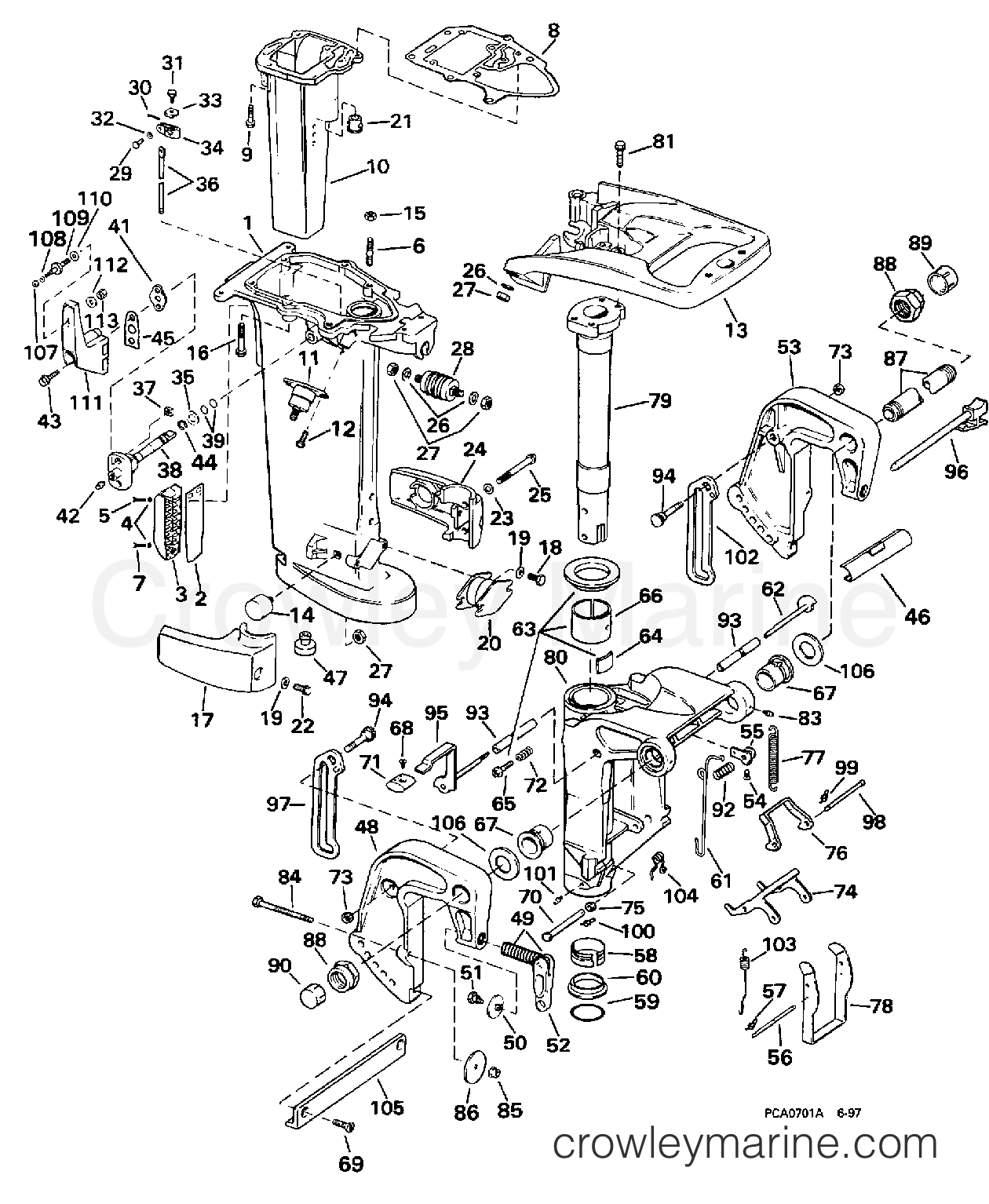 1998 Evinrude Outboards 20 - BE20SEECB MIDSECTION section