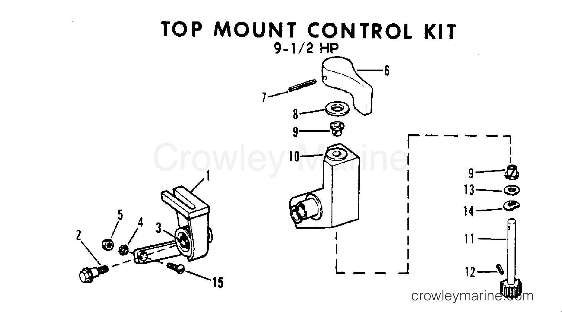1973 Rigging Accessories - Remote Controls - TOP MOUNT CONTROL KIT - 9-1/2 HP