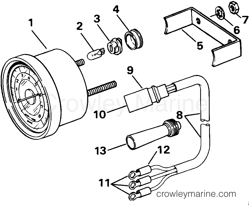 1991 Rigging Accessories - Instruments - TACHOMETER KITS - FLUSH MOUNT - ANALOG - PLUG-IN