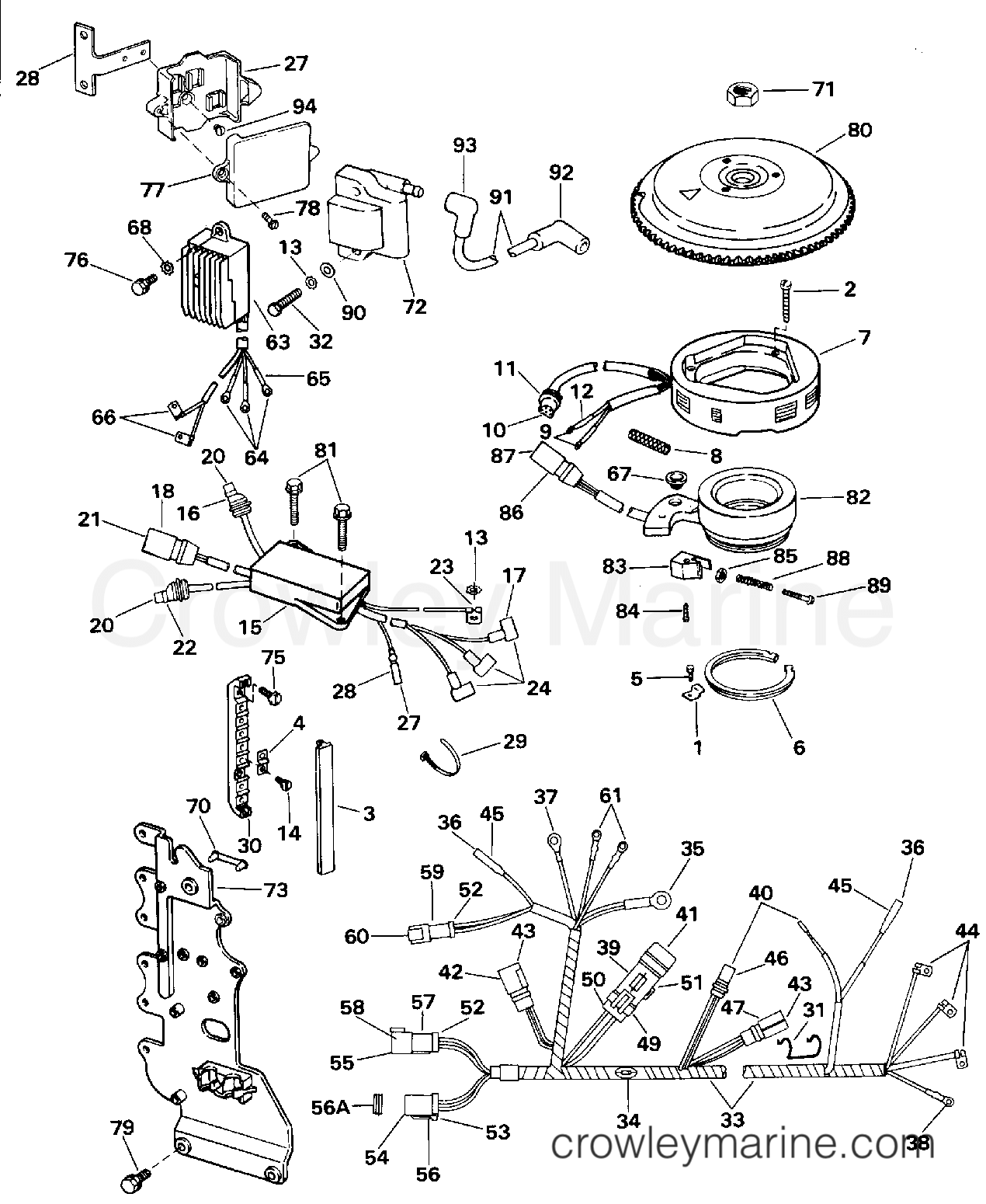 1996 Outboard 70 - J70TLEDA - IGNITION SYSTEM