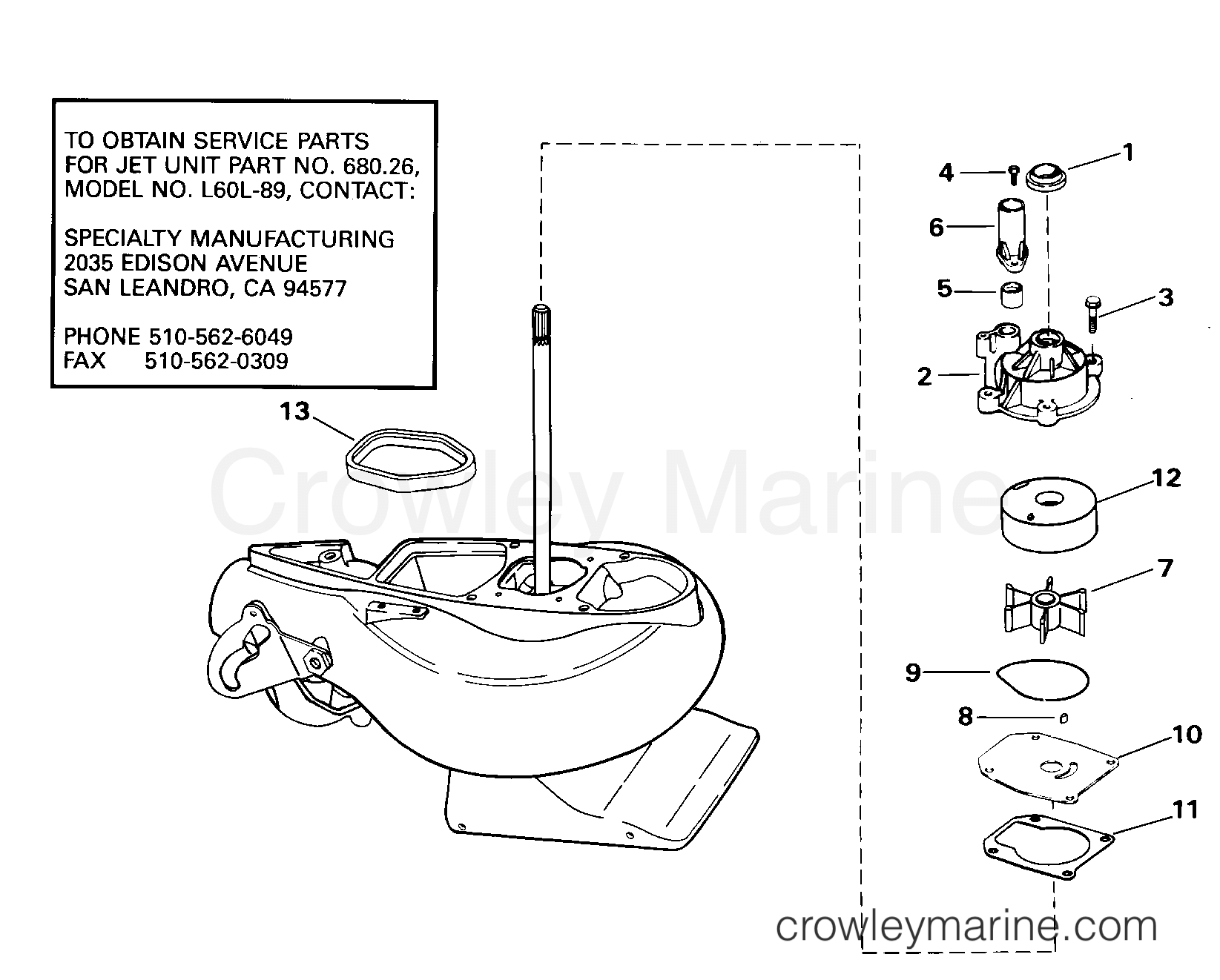 2000 Outboard 70 - J70PLSSD - JET DRIVE UNIT
