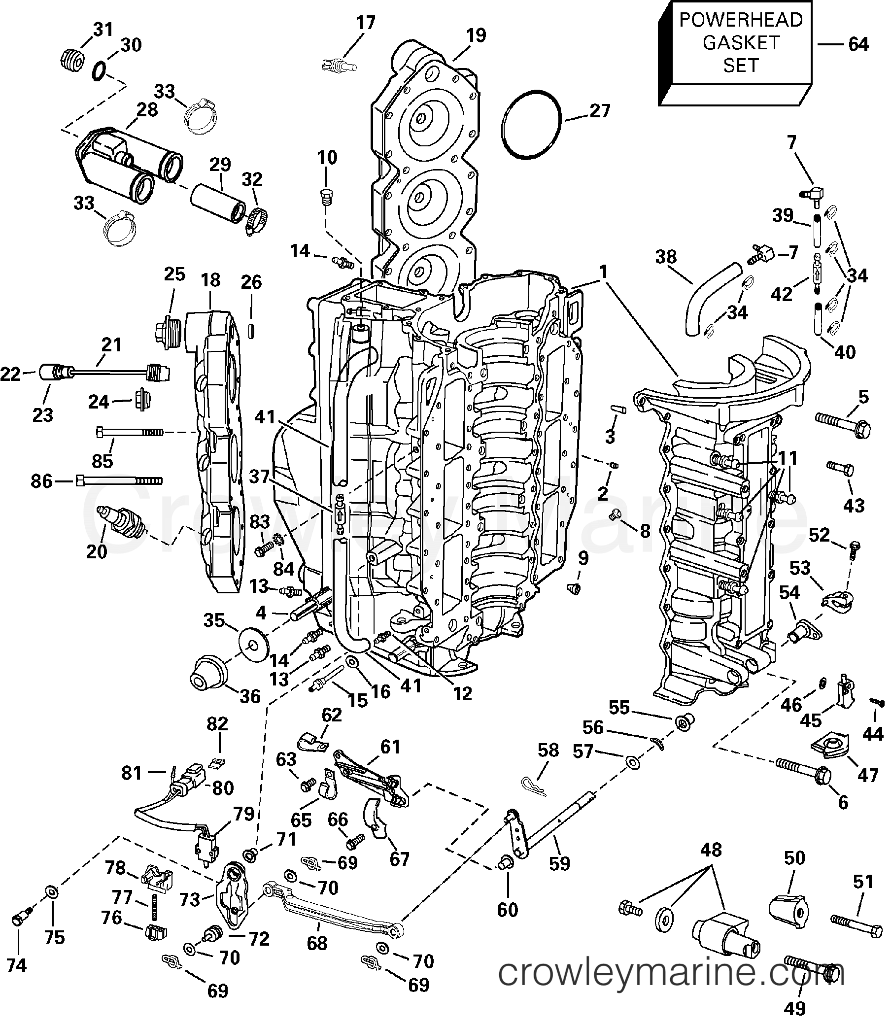 2003 Outboard 150 - E150FPLSTD - CYLINDER & CRANKCASE