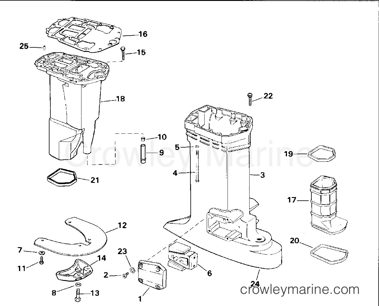 1994 Evinrude Outboards 150 - E150WTLERC EXHAUST HOUSING section