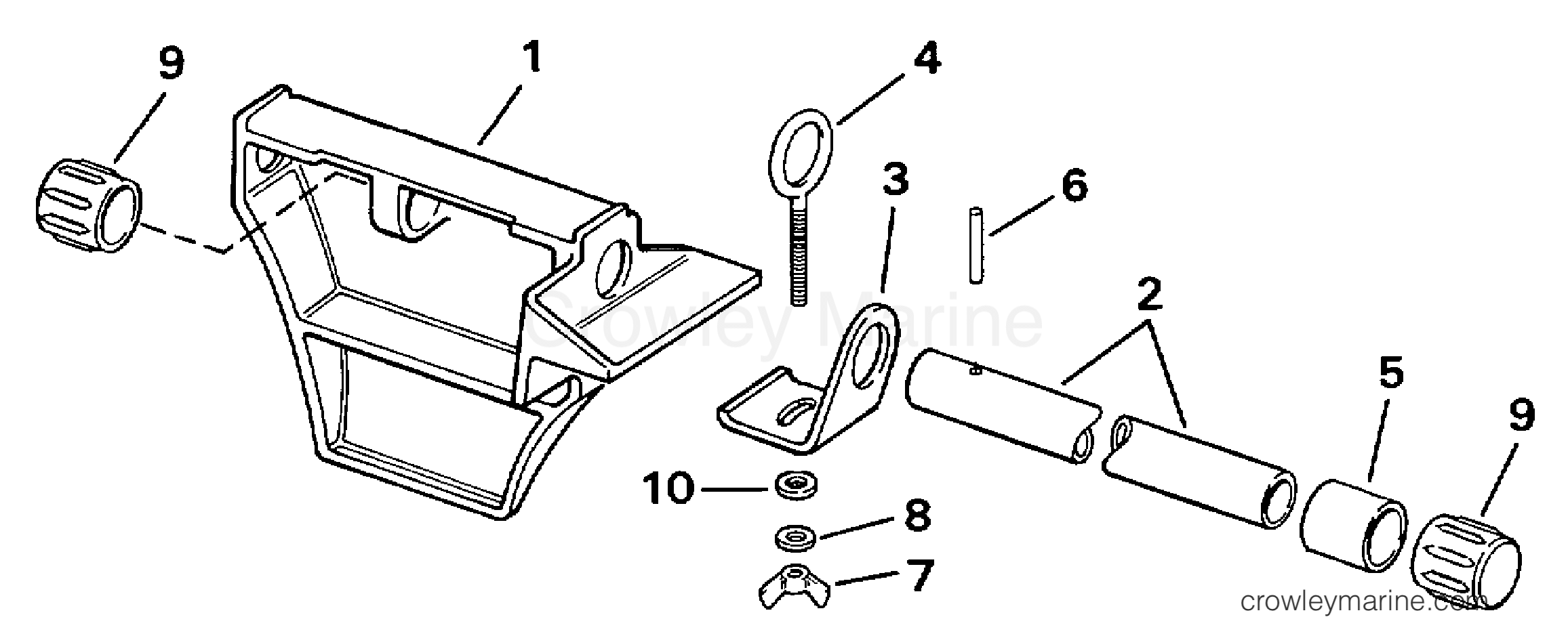 1997 Rigging Accessories - Miscellaneous - CANOE MOTOR BRACKET KIT