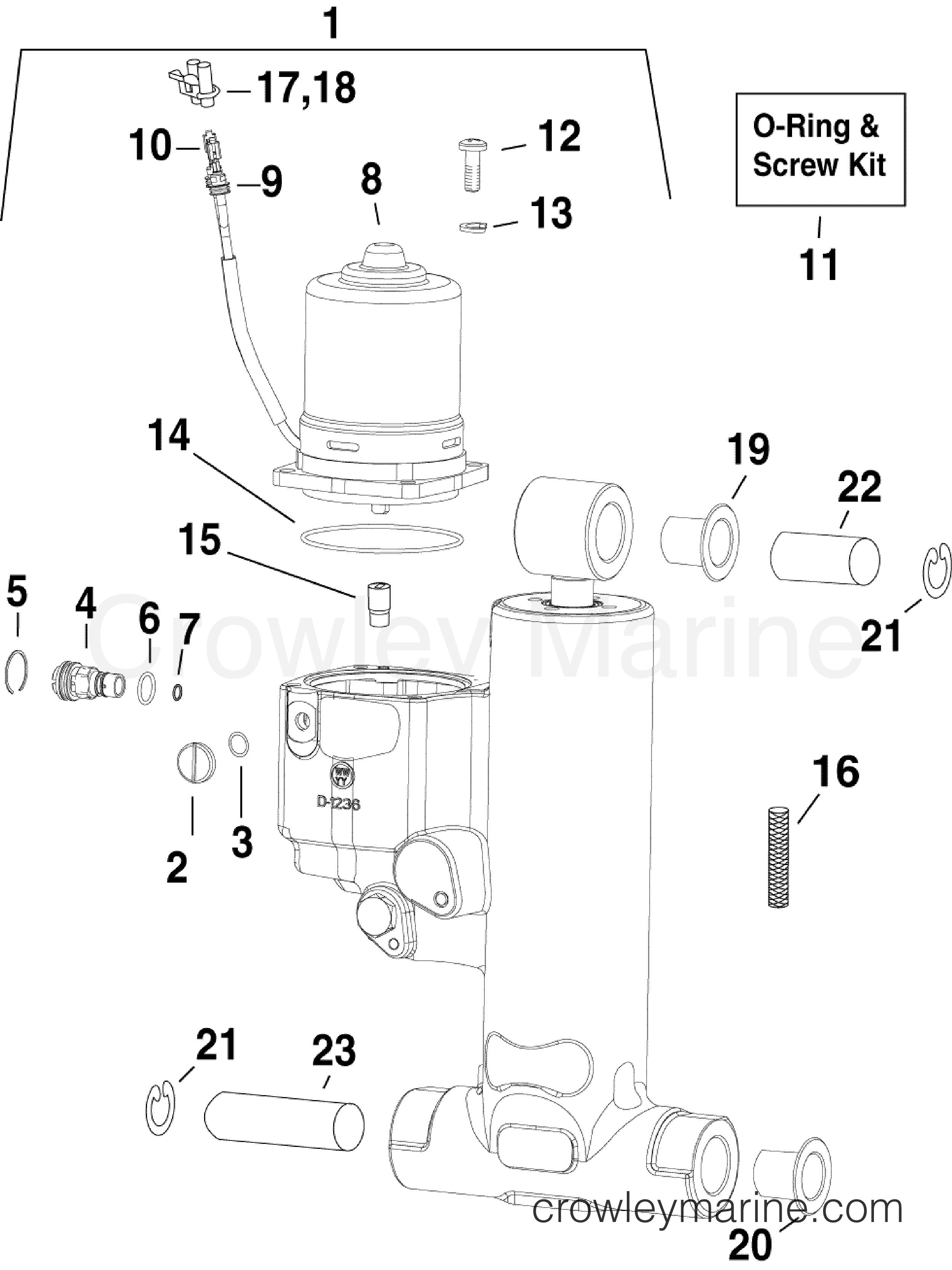 2012 Evinrude Outboards 130 - E130DPLINA TRIM & TILT HYDRAULIC ASSEMBLY 20 IN MODELS section