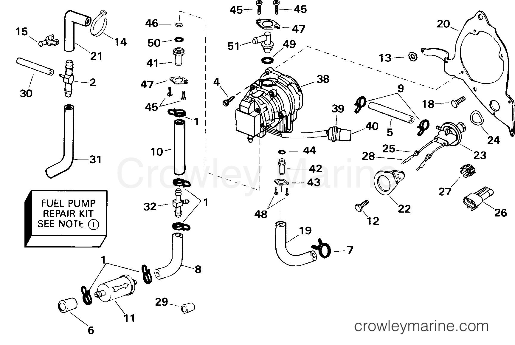 FUEL PUMP 2000 Outboard 200 BJ200CXSSE Crowley Marine