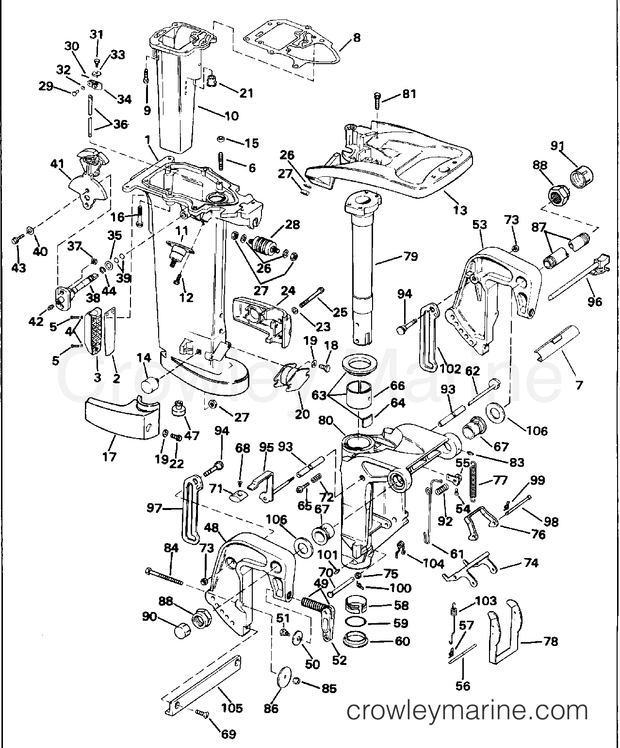 1996 Outboard 25 - BJ25BRLEDC - MIDSECTION