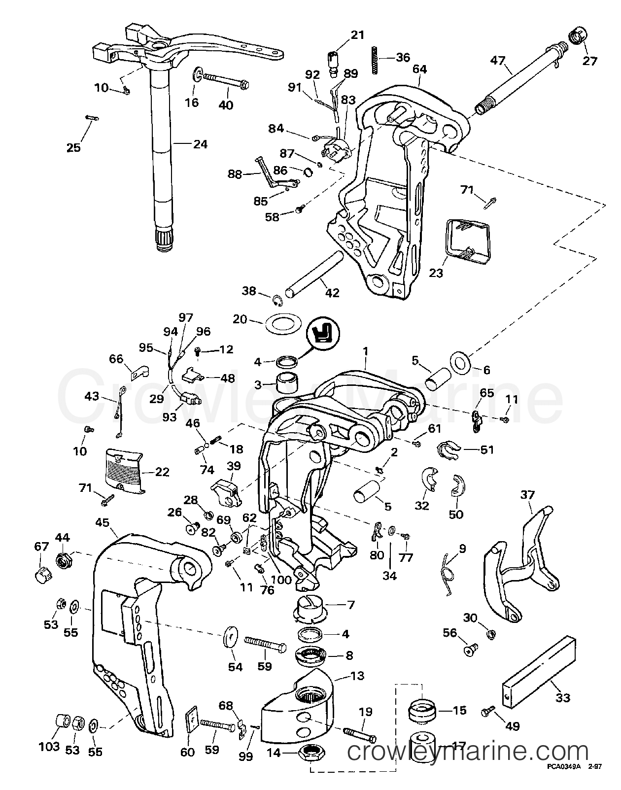 1997 Outboard 225 - E225TXEUD - MIDSECTION