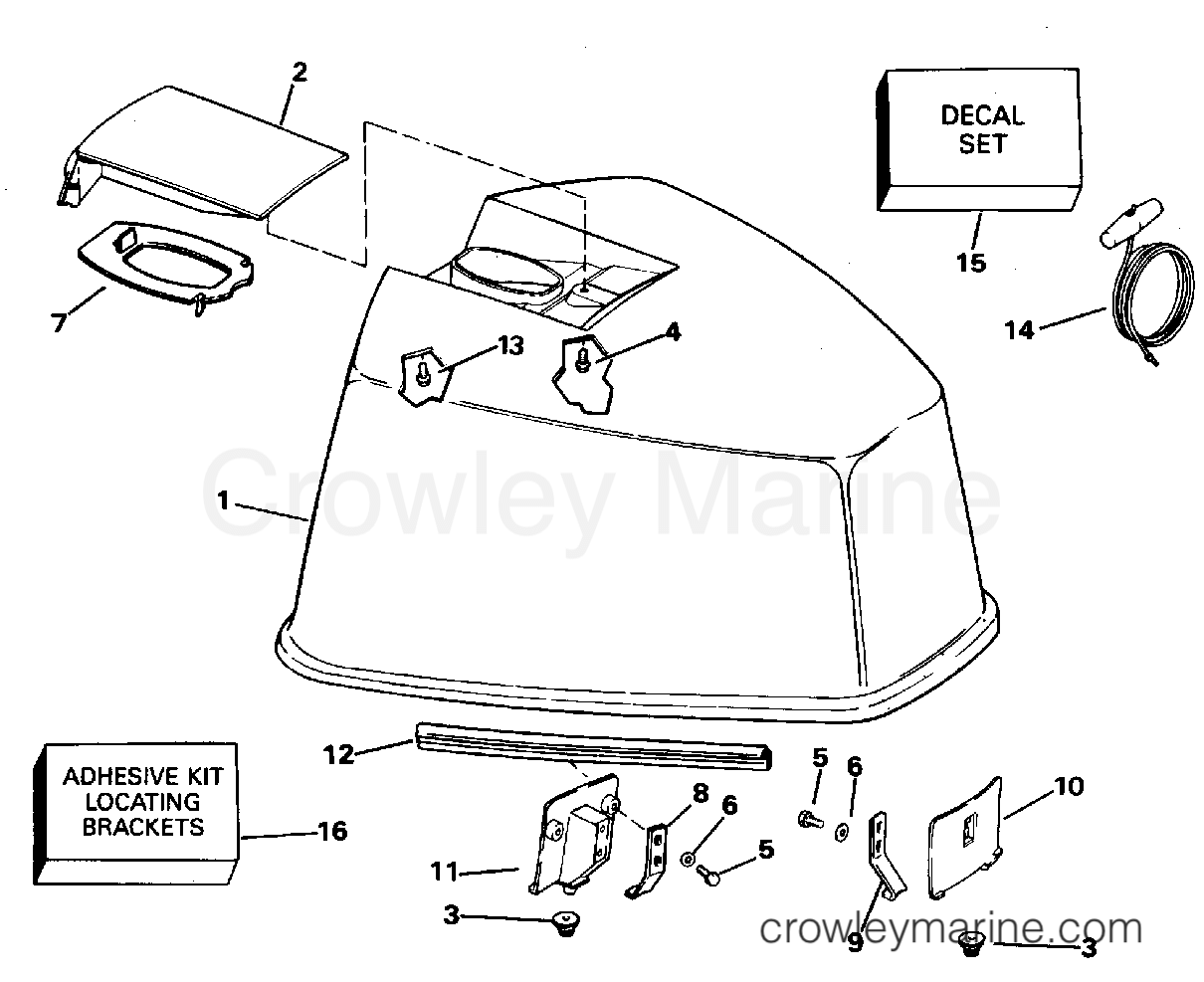 1996 Outboard 100 - J100WTLEDR - ENGINE COVER