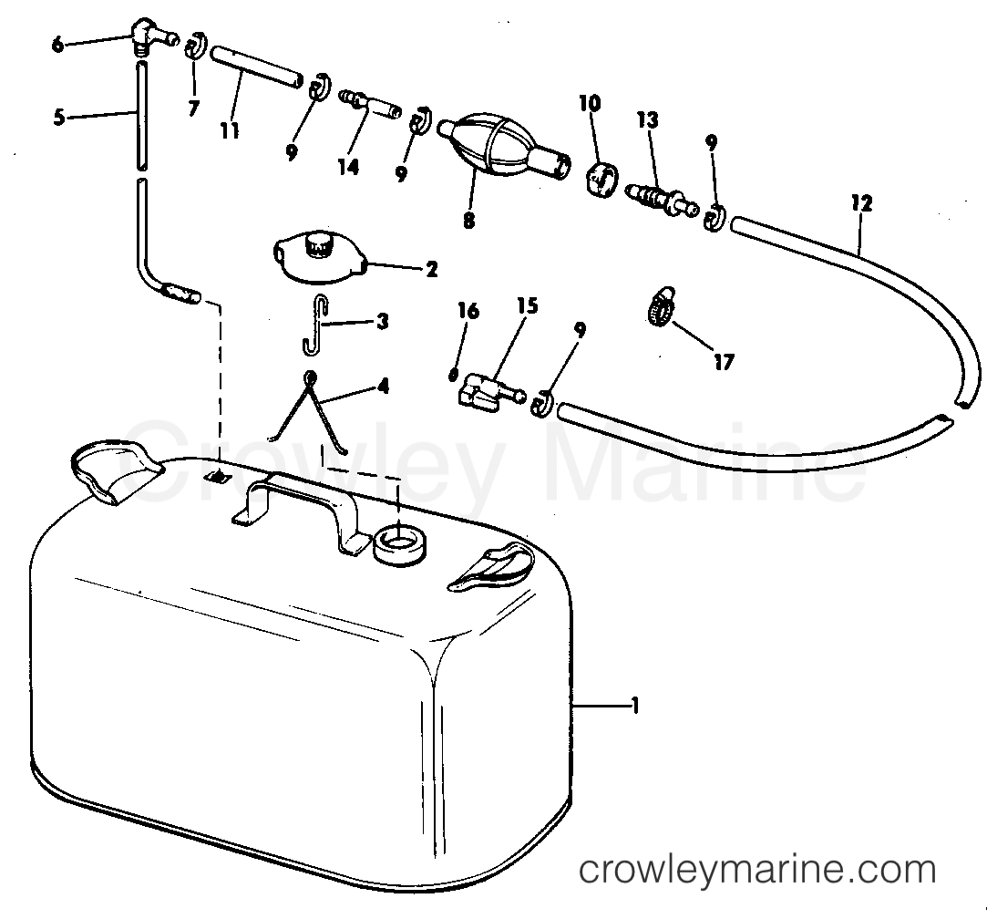 1981 Evinrude Outboards 9.9 - E10ELCID FUEL TANK WITHOUT GAUGE section