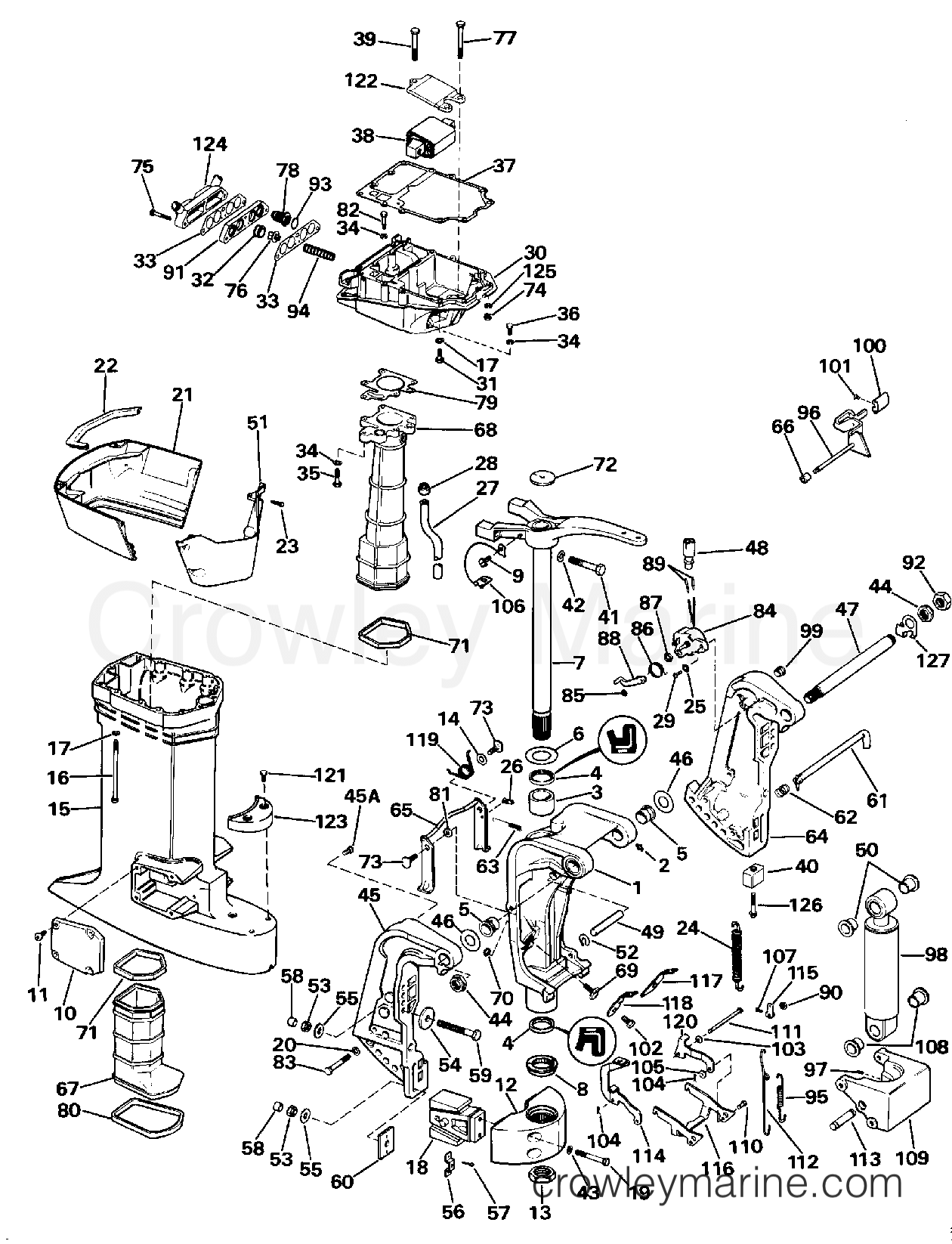 1986 Outboard 90 - E90MLCDC - MIDSECTION