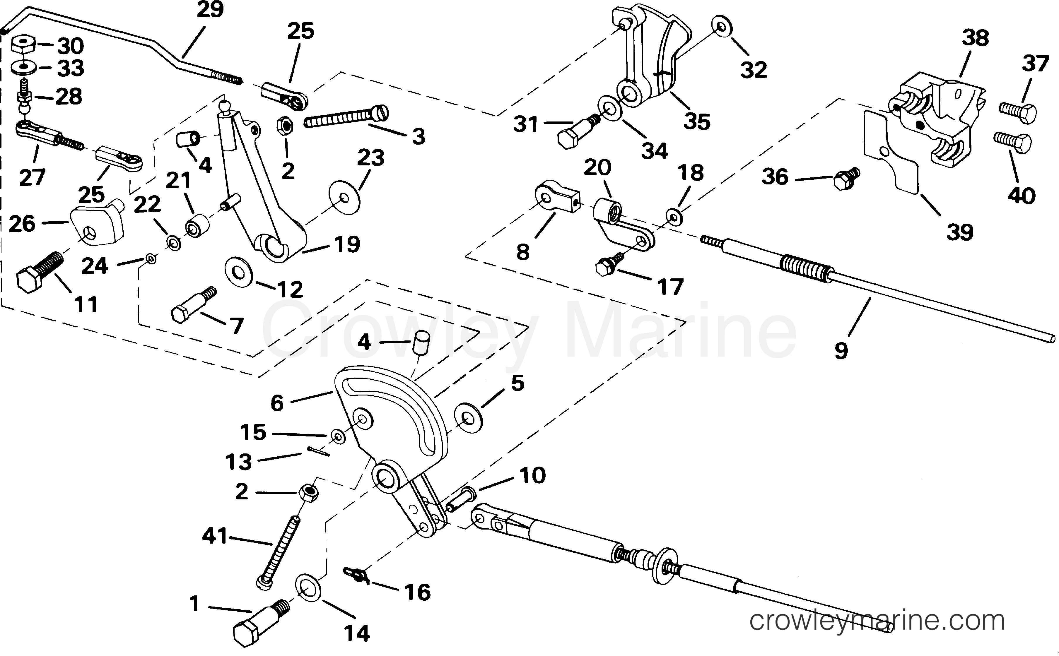 2001 Outboard 40 - J40PLSIF - THROTTLE LINKAGE