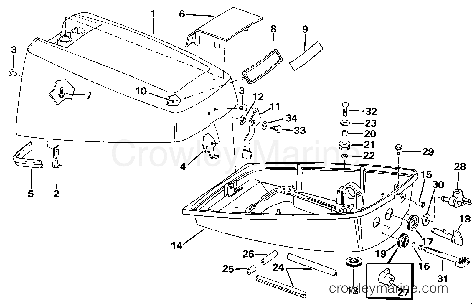 1991 Outboard 4 - J4RDHEIA - ENGINE COVER