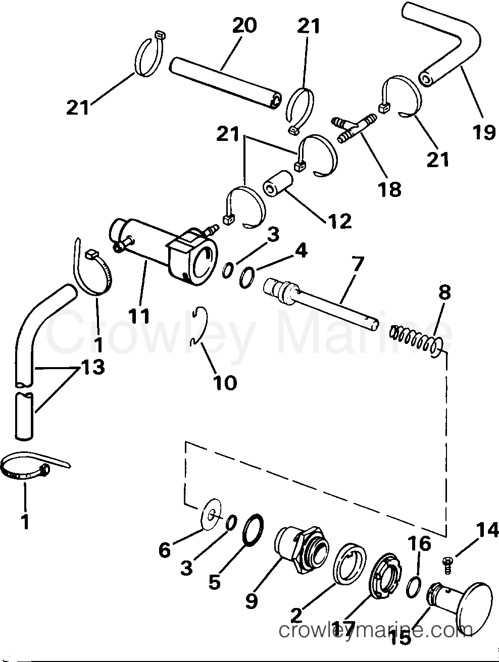 1985 Outboard 25 - E25ECOC - MANUAL PRIMER SYSTEM
