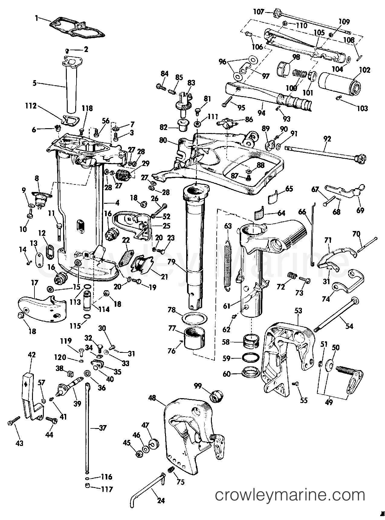 1969 Outboard 25 - 25903D - LOWER UNIT GROUP