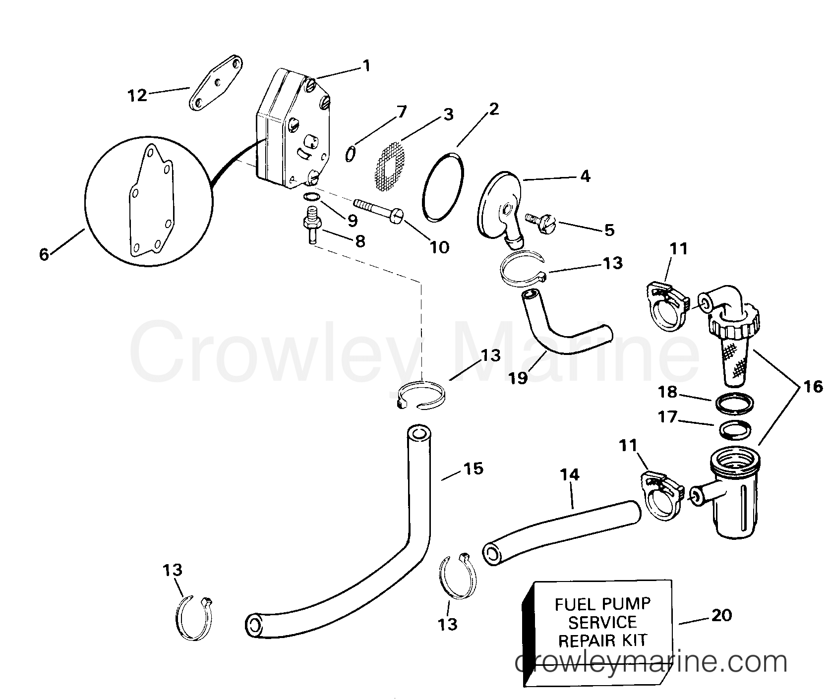 2000 Outboard 10 - J10RSSA - FUEL PUMP