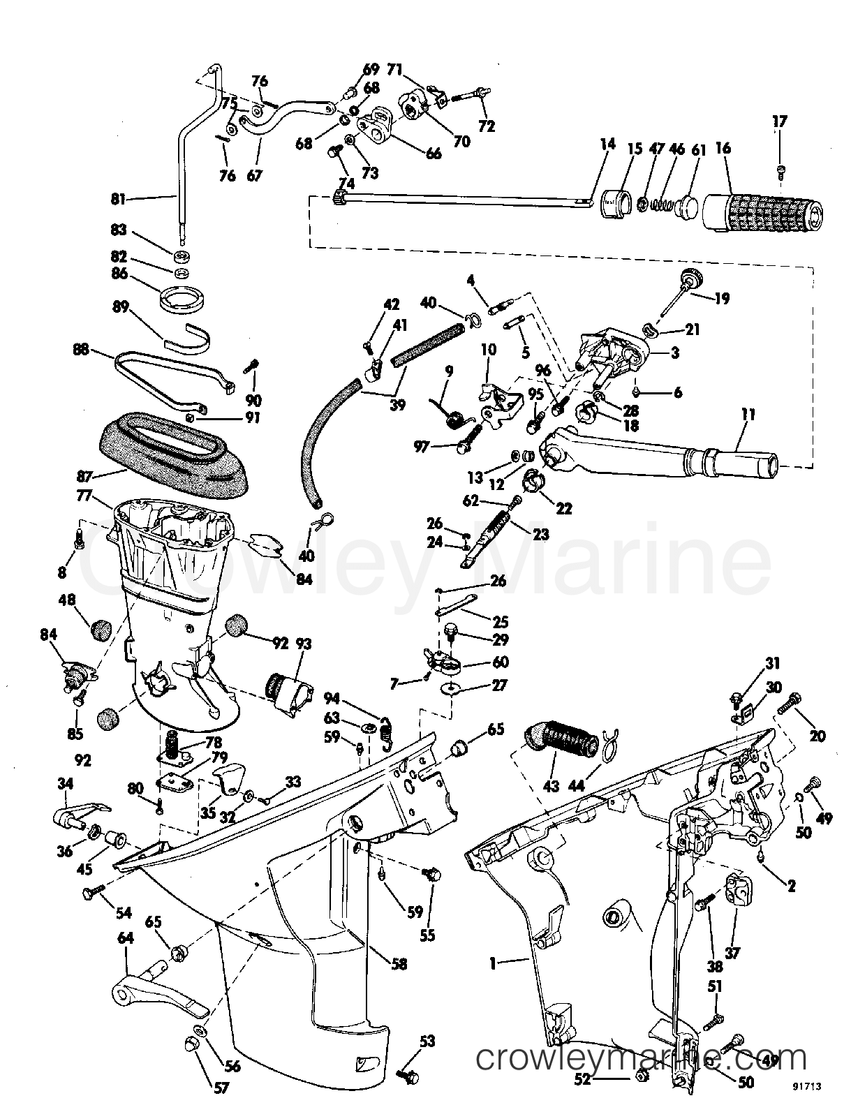 1969 Outboard 9.5 - 9RL69S - LOWER UNIT GROUP