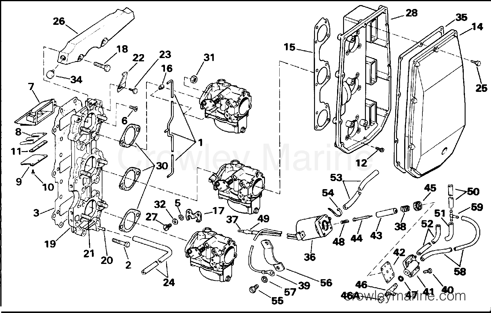 1992 Outboard 60 - J60TTLENE - INTAKE MANIFOLD