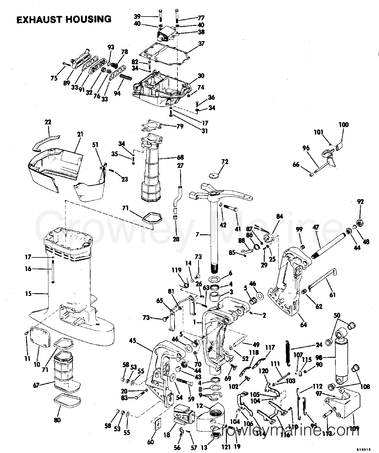 1981 Evinrude Outboards 140 - E140MLCIH - EXHAUST HOUSING section